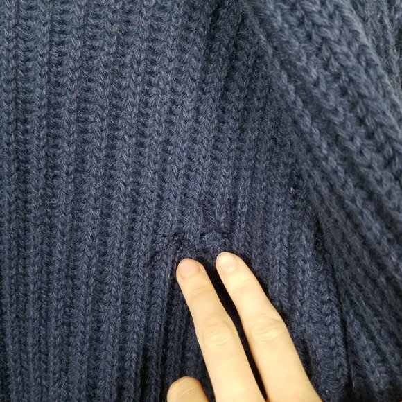 Vintage | Susan Bristol 100% Wool Cardigan Ribbed Knit Blue - Picture 14 of 16